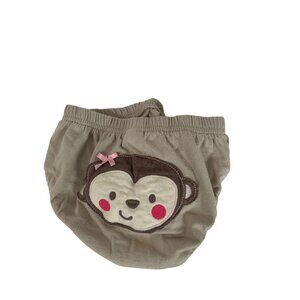 Child Of Mine Carters Infant Baby Size 12 Months Beige Tan Bloomer Shorts Monkey